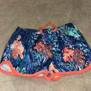 New NWT Old Navy girls XS shorts blue and orange elastic waistband shorts